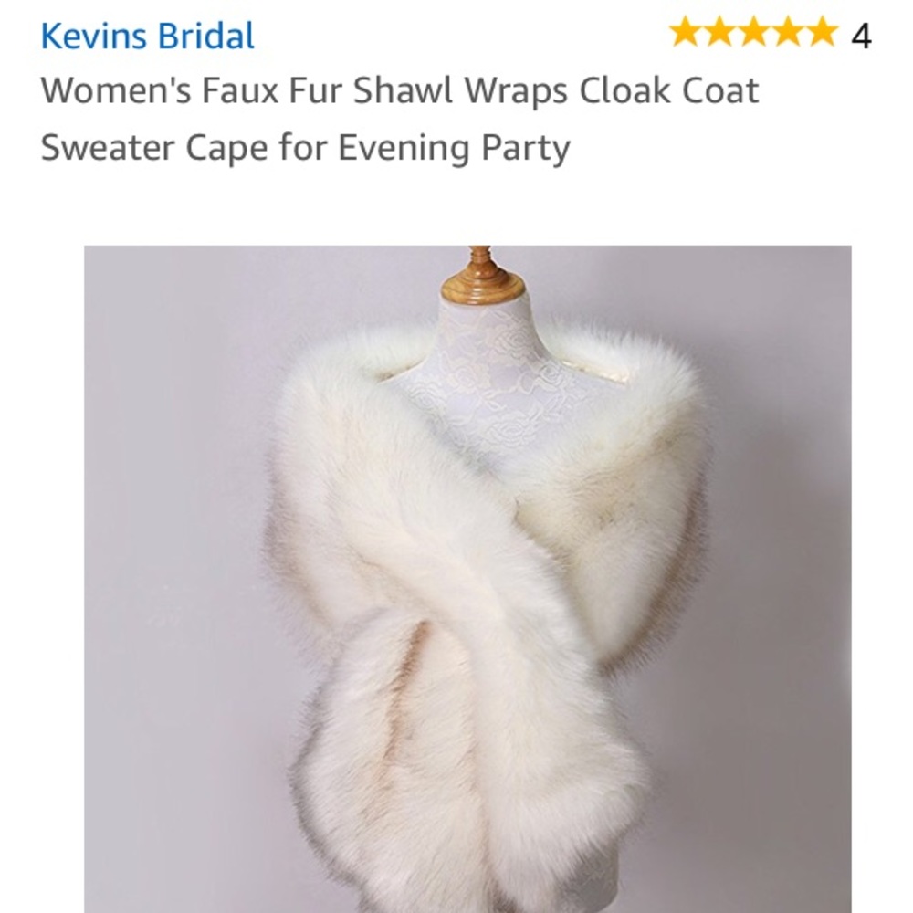Brand new never worn!!!! Faux fur shawl, one size